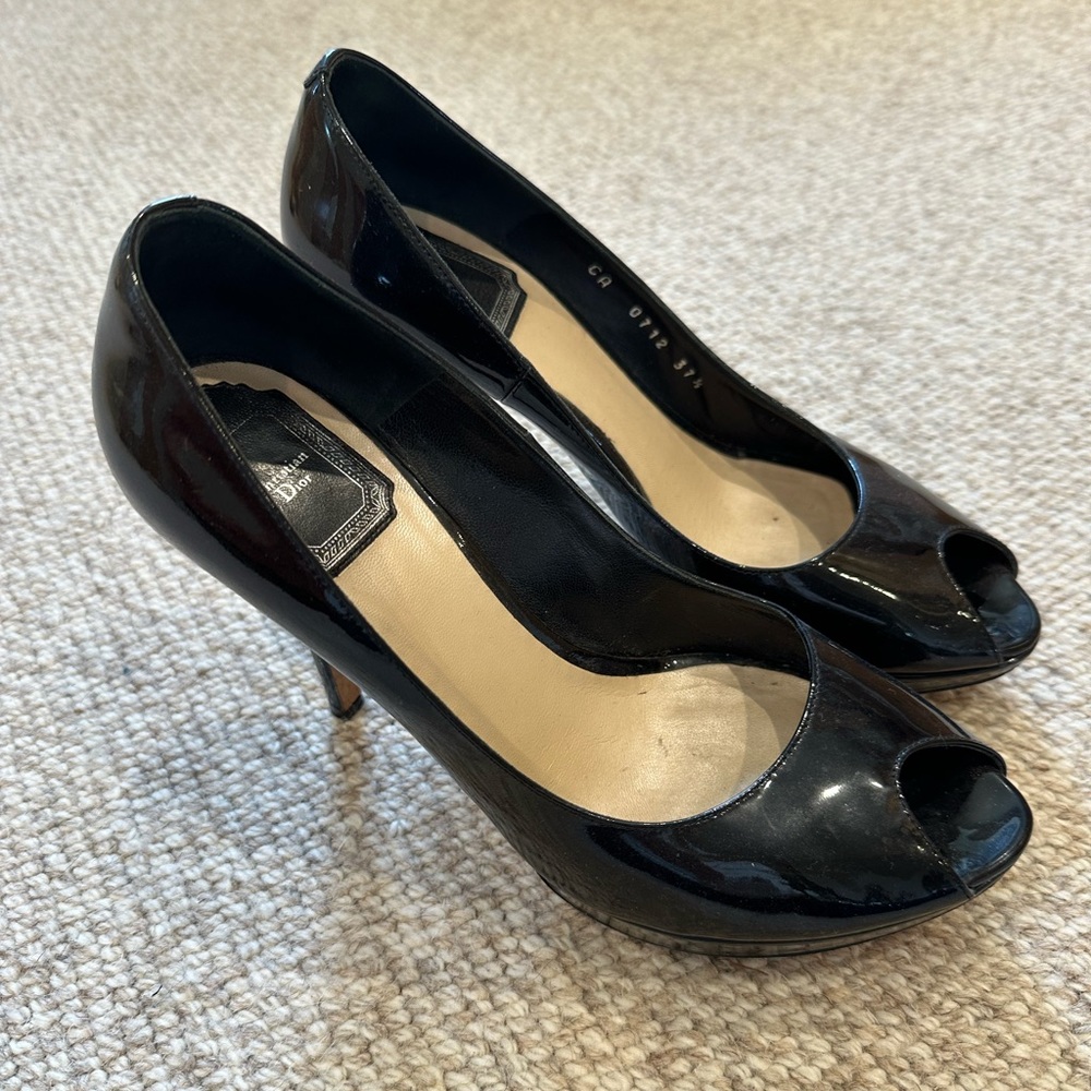 Christian Dior peep toe pumps